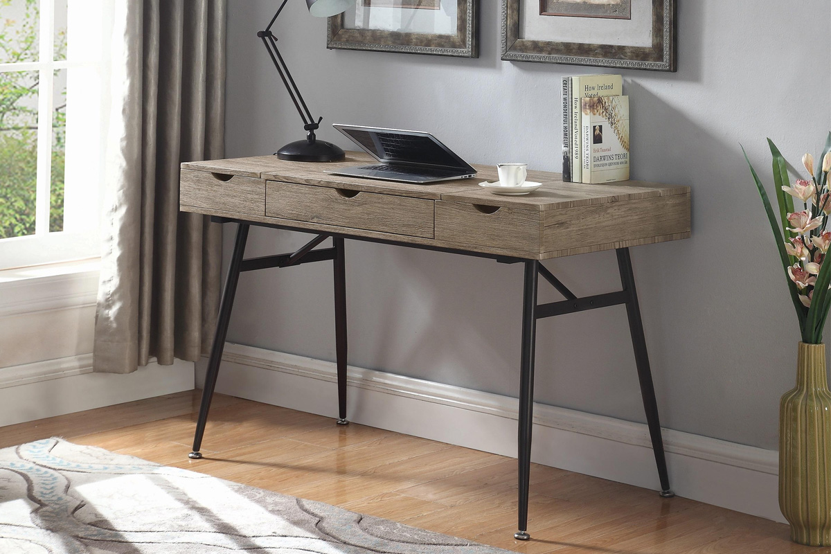 Rafael 1-Drawer Writing Desk Rustic Driftwood
