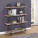 Delray 4-Tier Open Shelving Bookcase Grey Driftwood And Black