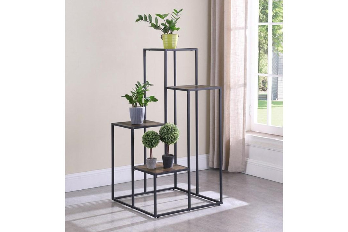 Rito 4-Tier Display Shelf Rustic Brown And Black