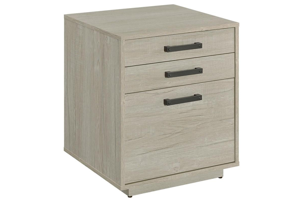 Loomis 3-Drawer Square File Cabinet Whitewashed Grey