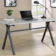 Tatum Rectangular Writing Desk Cement And Gunmetal
