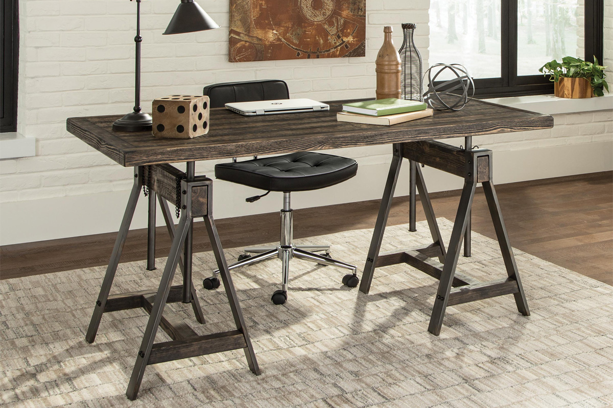 Delmar Adjustable Writing Desk Burnished Cognac