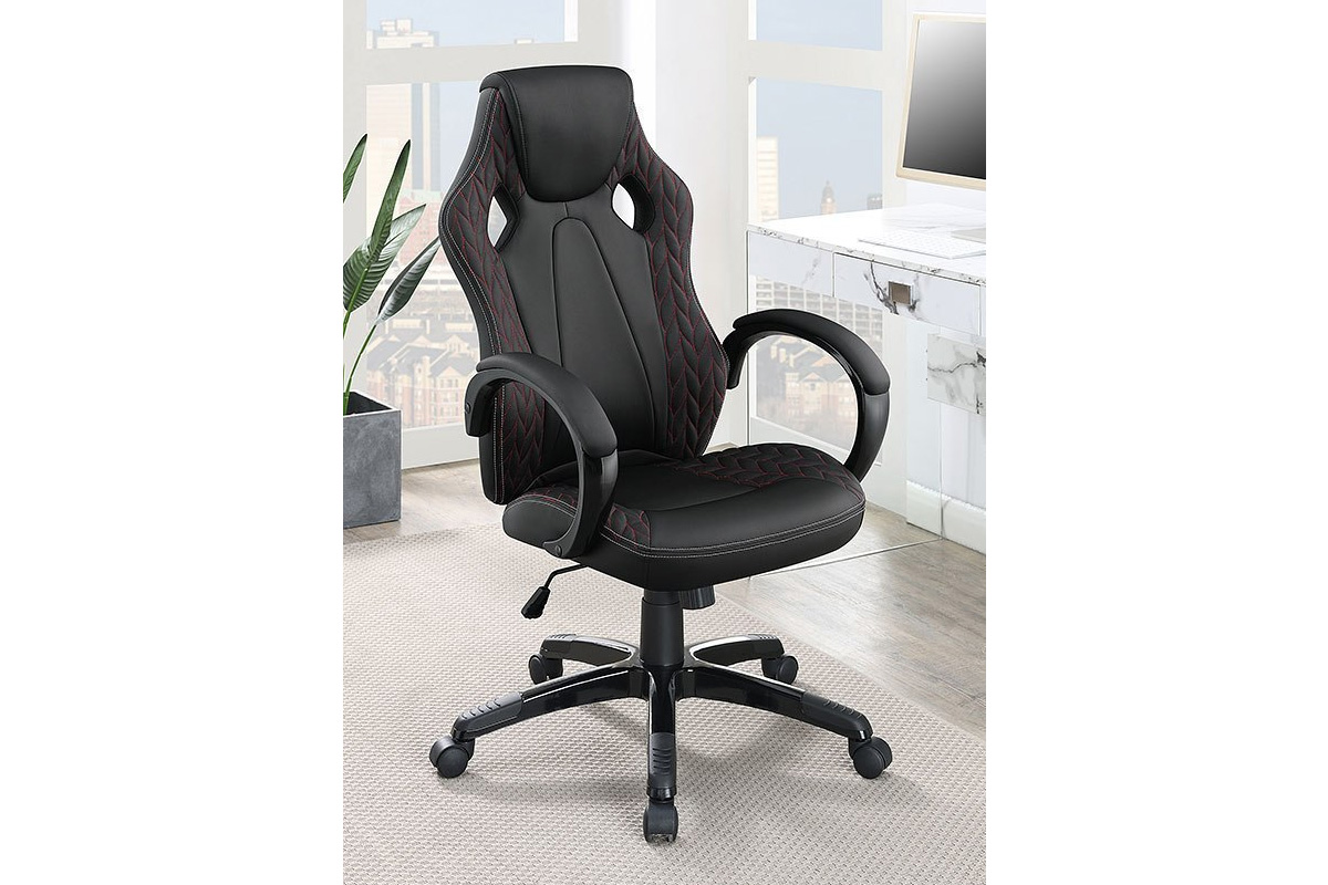 Carlos Arched Armrest Upholstered Office Chair Black