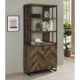 Millbrook 2-Door Bookcase Rustic Oak Herringbone And Gunmetal