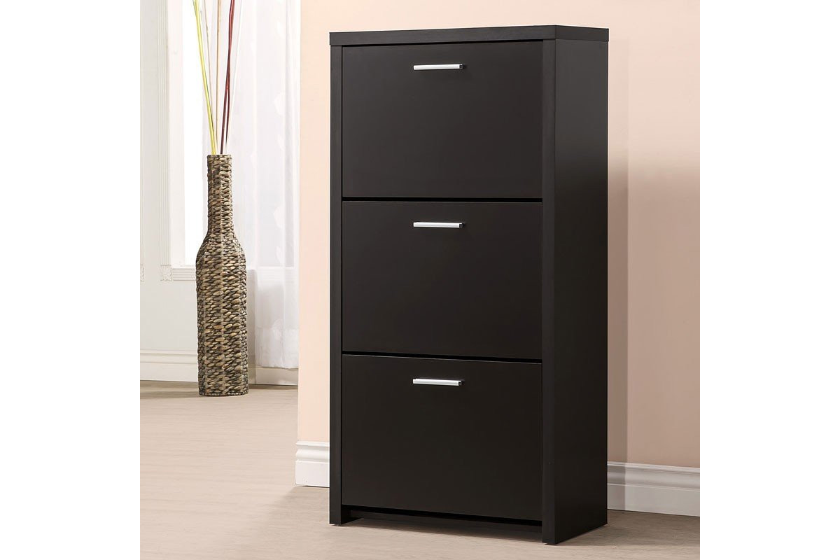 Vivian 3-Drawer Shoe Cabinet Black