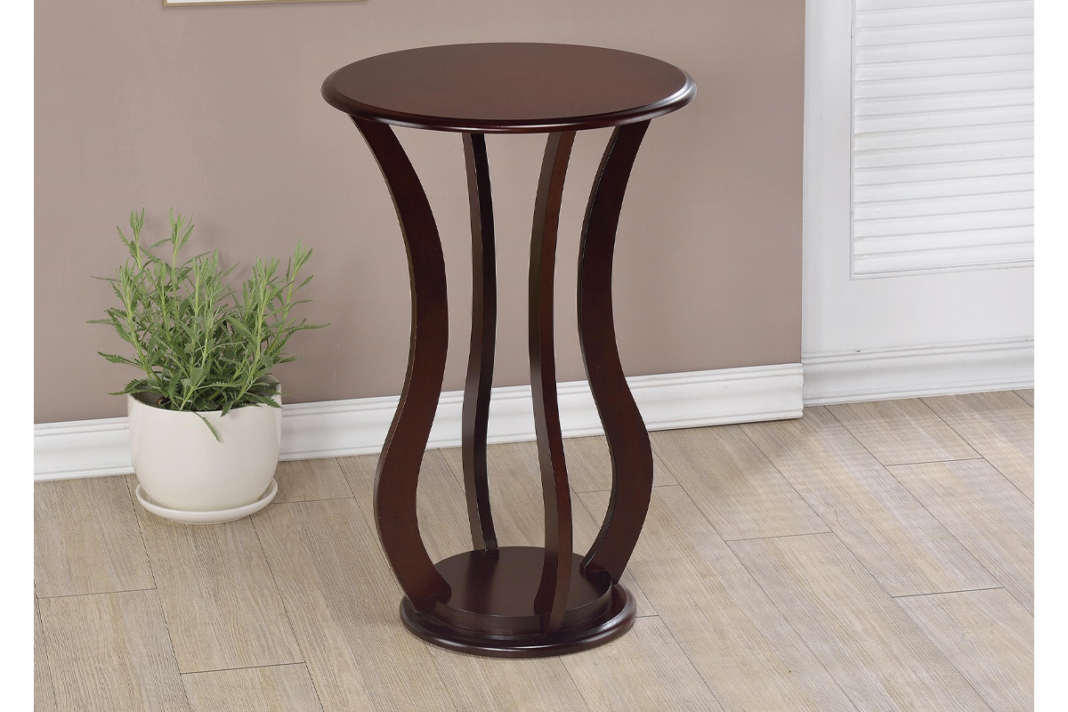 Elton Transitional Round Top Accent Table Cherry