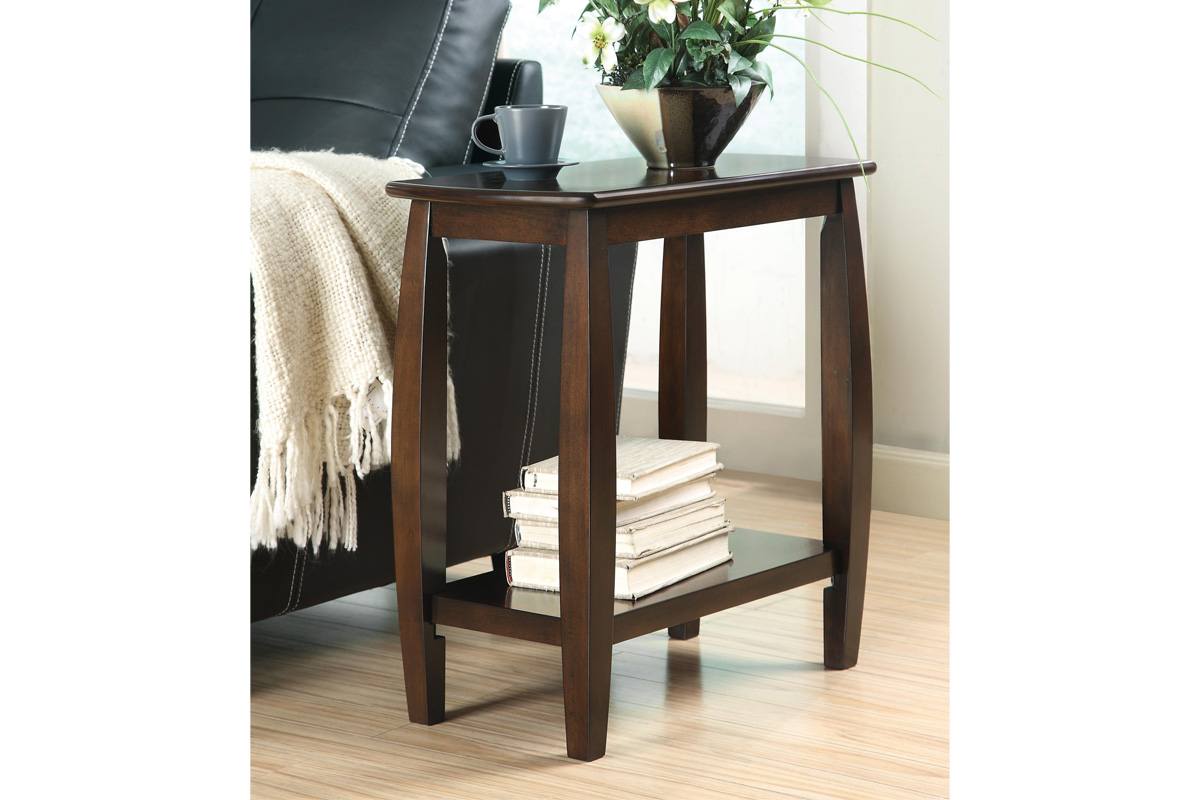 Raphael 1-Shelf Chairside Table Cappuccino