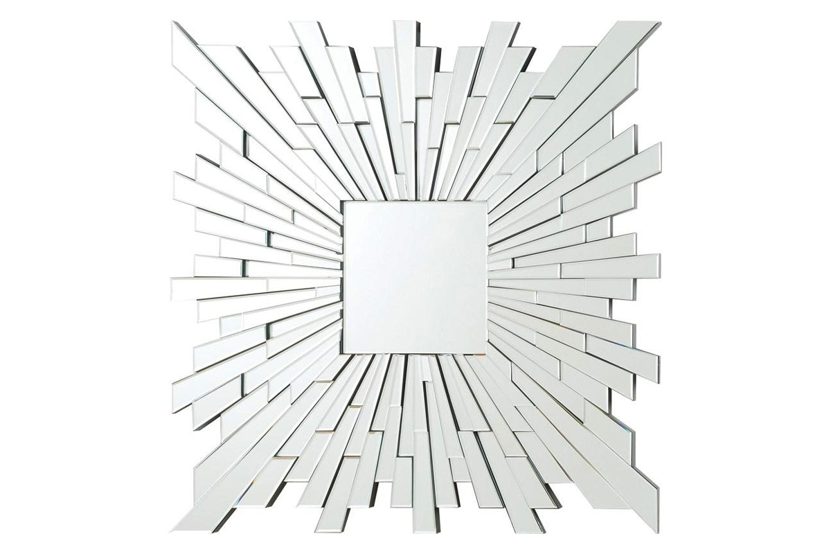 Brantley Square Sunburst Wall Mirror Silver