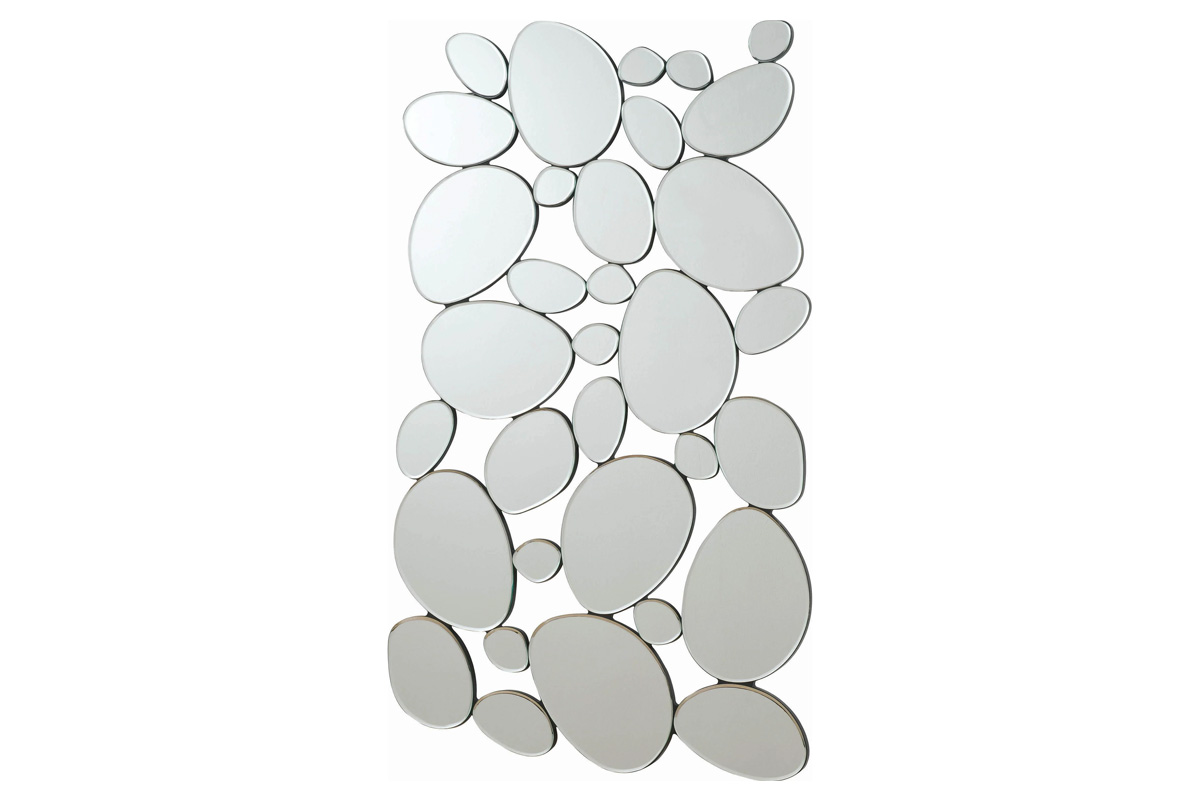 Topher Pebble-Shaped Decorative Wall Mirror Silver