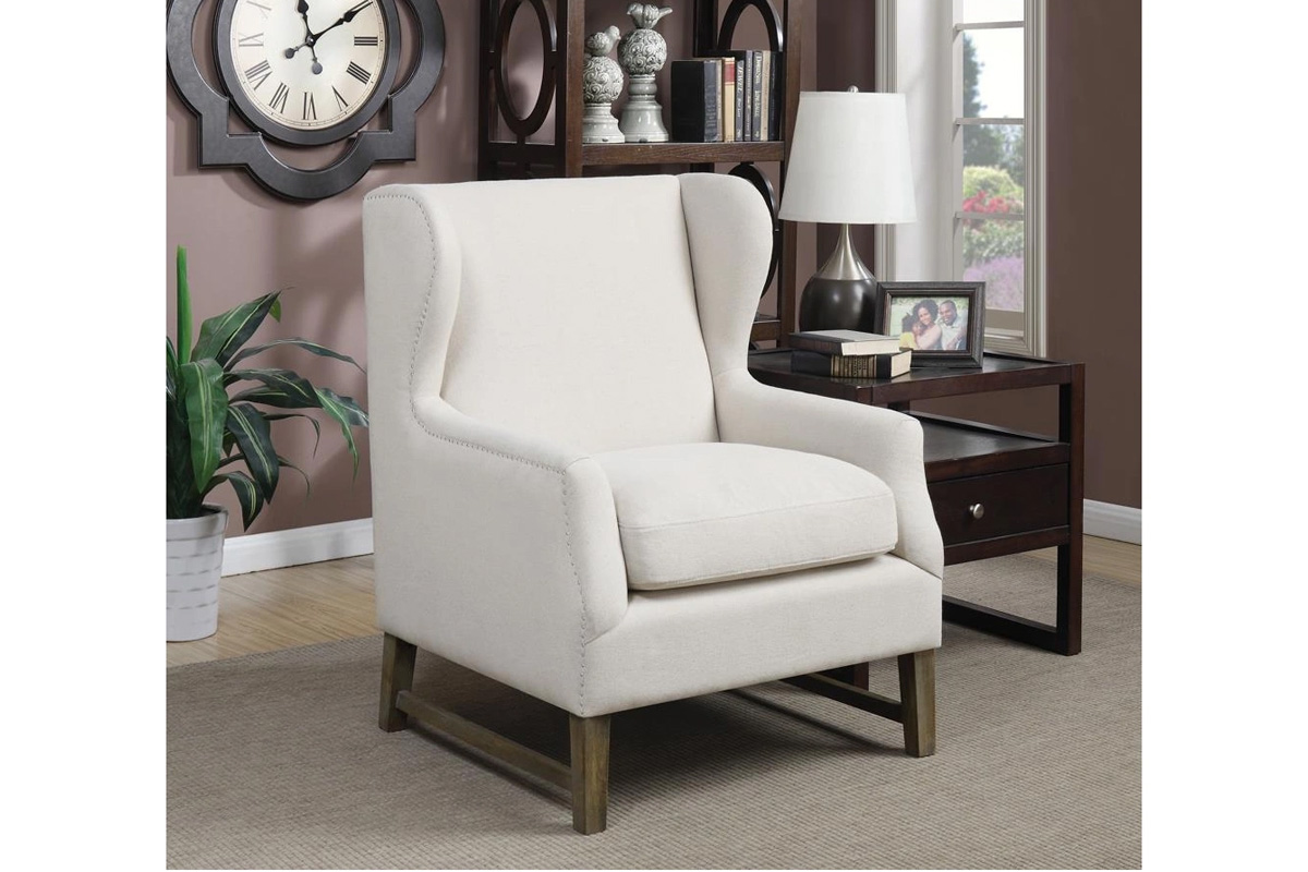 Fleur Wing Back Accent Chair Cream