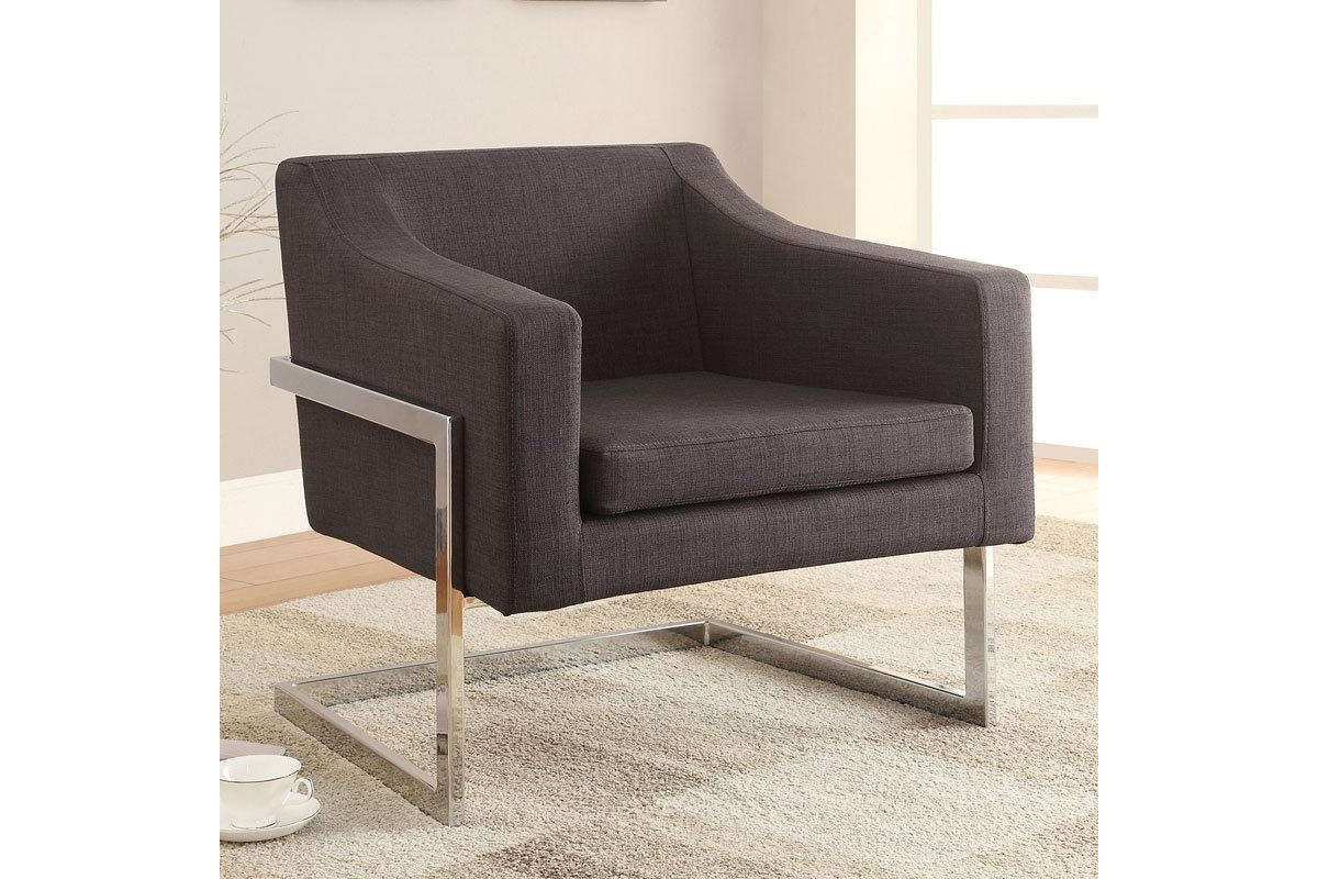 Chris Upholstered Accent Chair Chrome And Grey