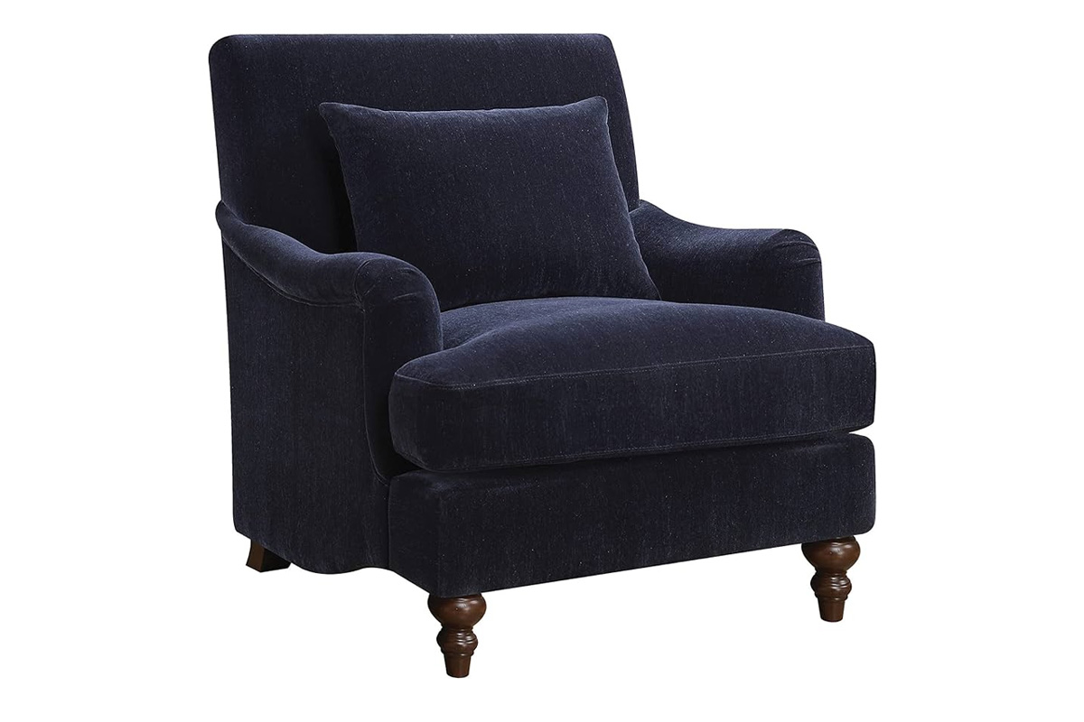 Frodo Upholstered Accent Chair With Turned Legs Midnight Blue