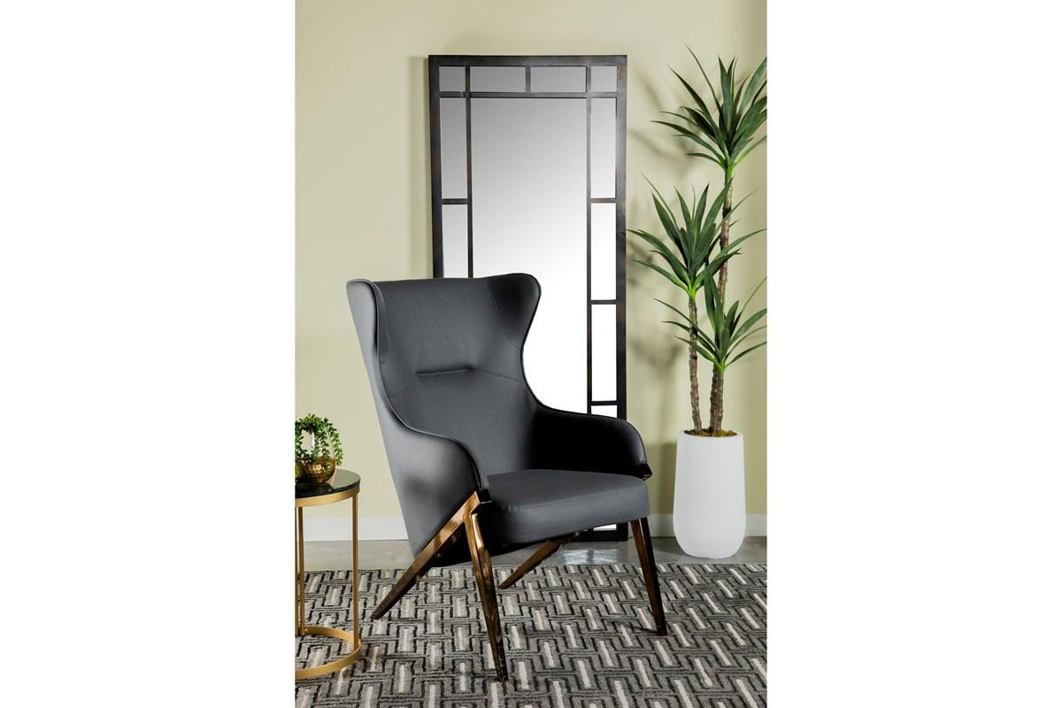 Walker Upholstered Accent Chair Slate And Bronze