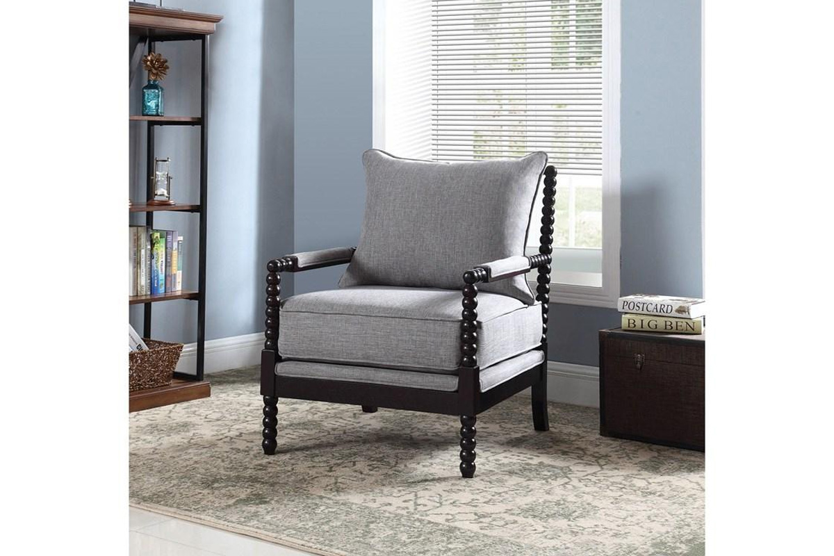 Blanchett Cushion Back Accent Chair Grey And Black