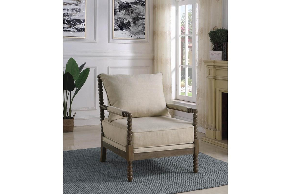 Blanchett Cushion Back Accent Chair Beige And Natural