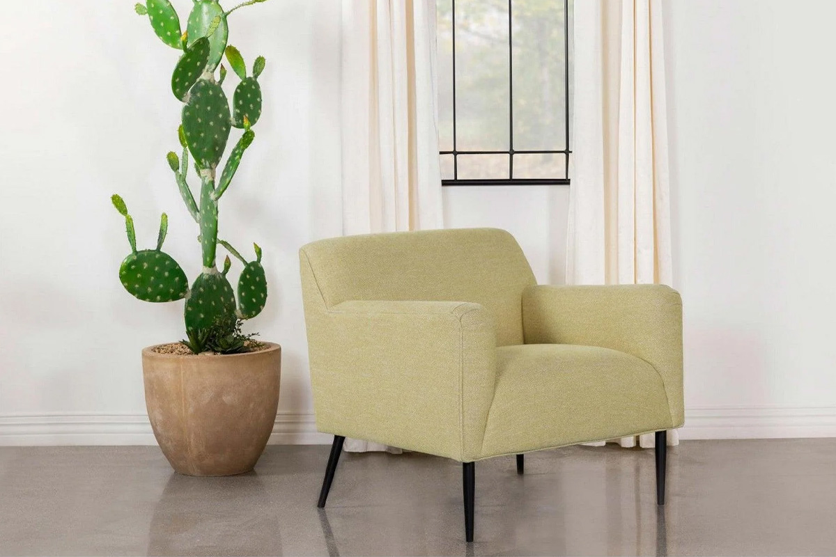 Darlene Upholstered Track Arms Accent Chair Lemon