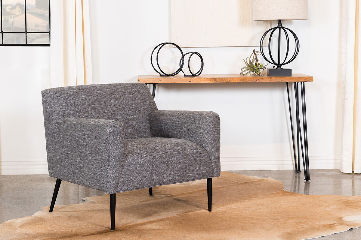 Darlene Upholstered Tight Back Accent Chair Charcoal