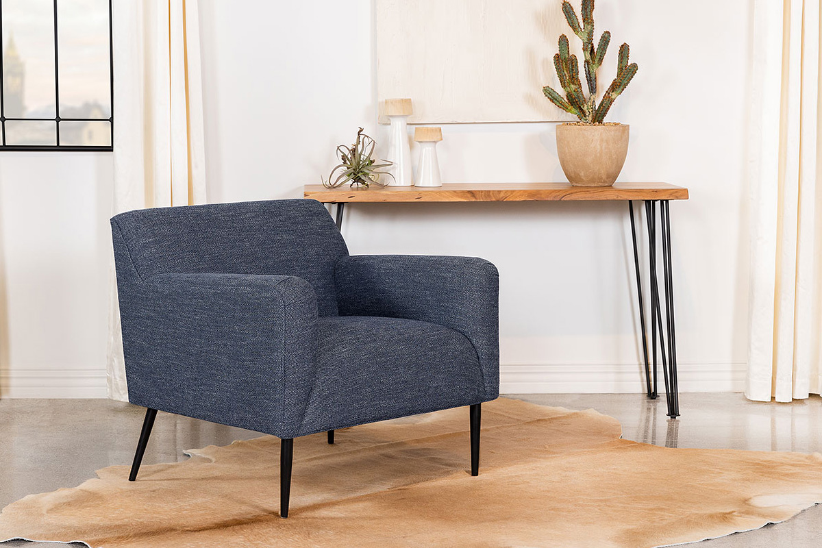Darlene Upholstered Tight Back Accent Chair Navy Blue
