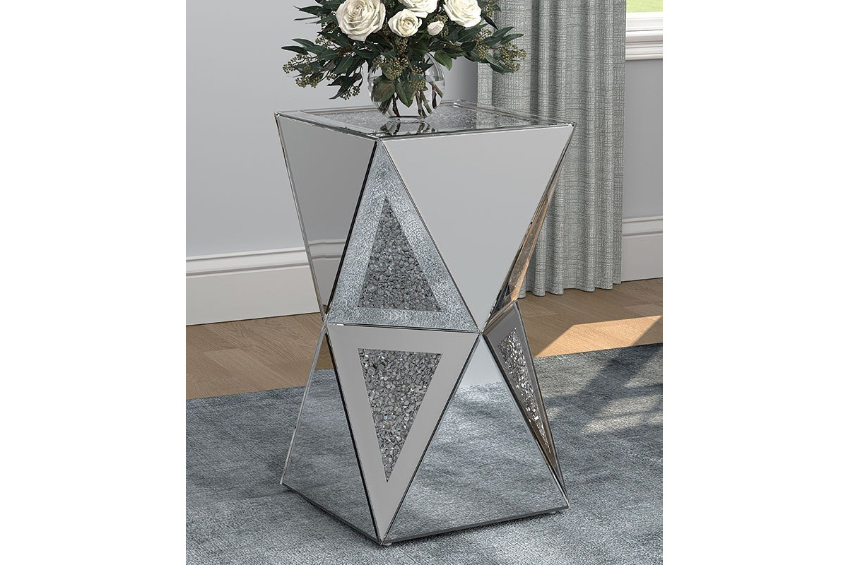 Matheo Geometric Side Table Silver