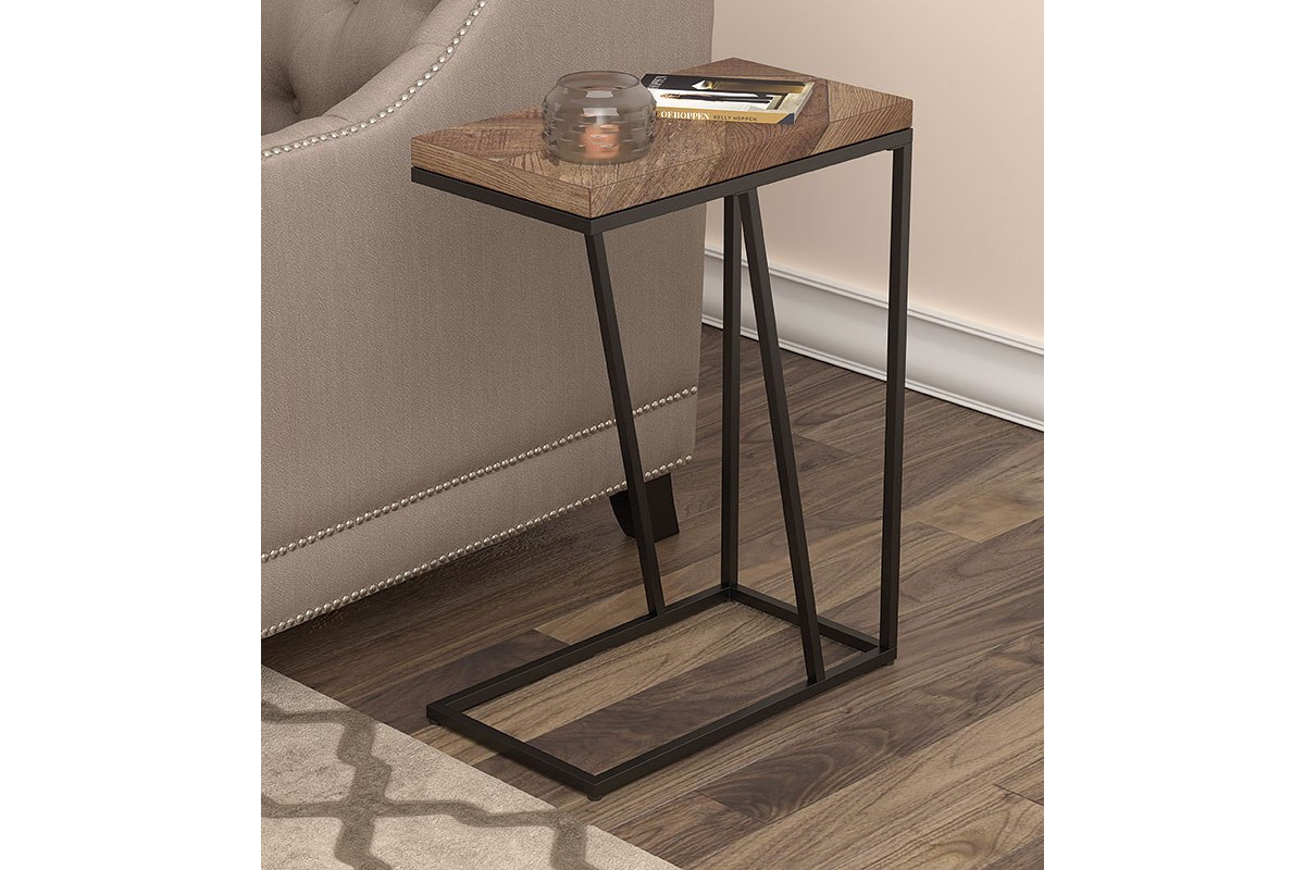 Sergio Chevron Modern Snack Table Tobacco