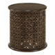 Krish 18-Inch Round Accent Table Dark Brown