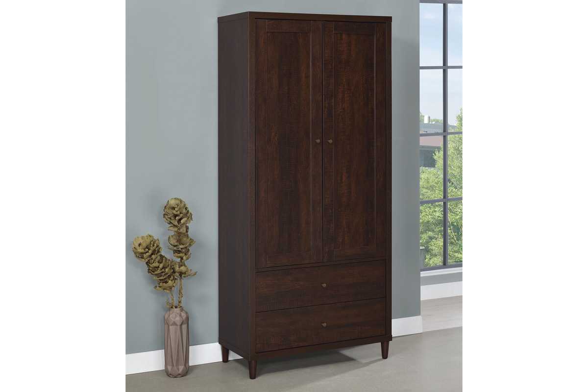 Wadeline 2-Door Tall Accent Cabinet Rustic Tobacco