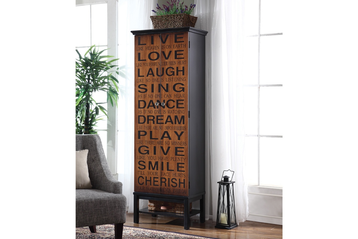 Lovegood 2-Door Accent Cabinet Rich Brown And Black