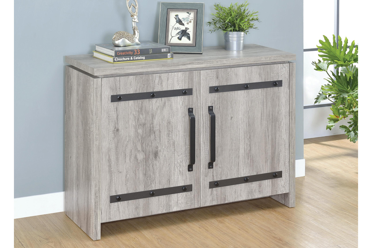 Enoch 2-Door Accent Cabinet Grey Driftwood
