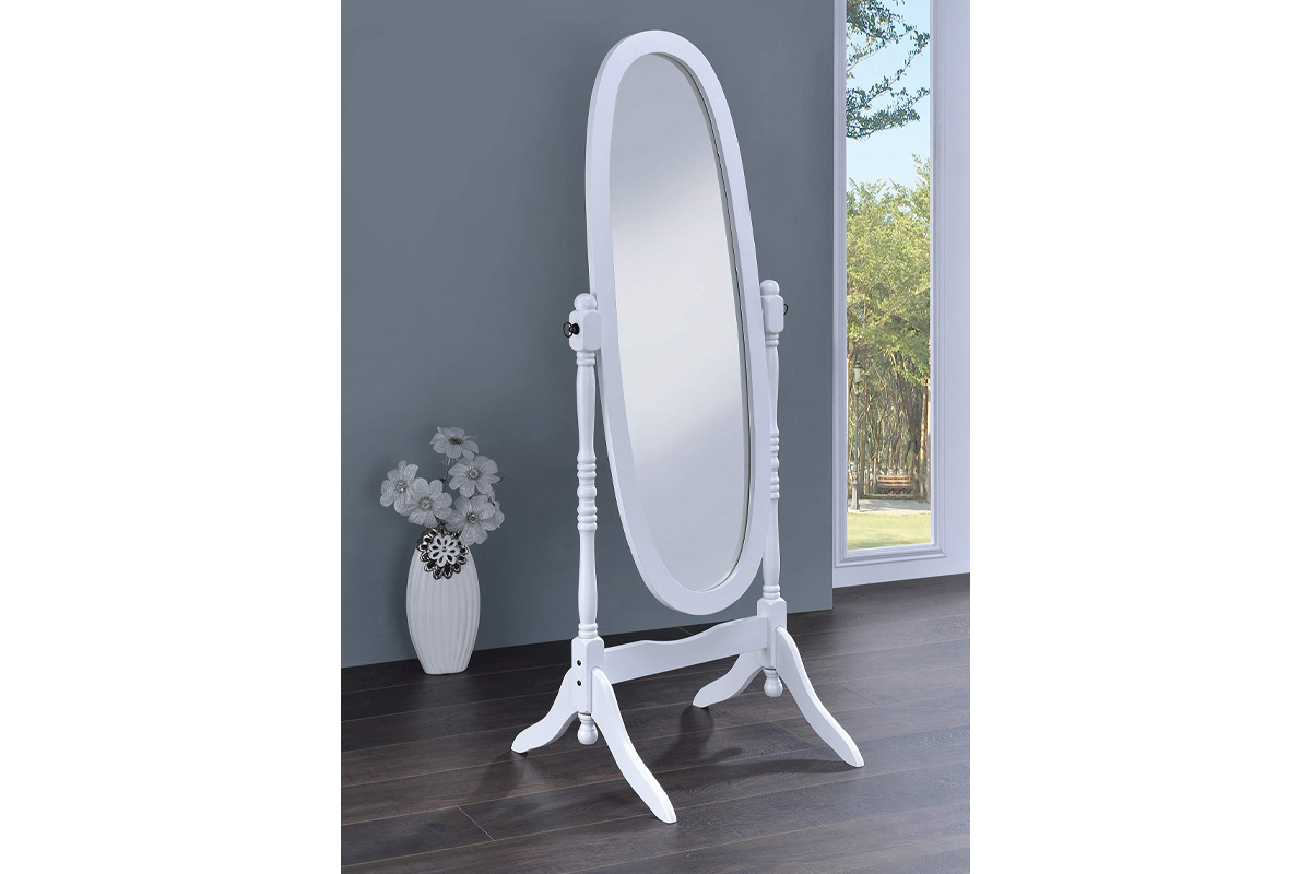 Foyet Traditional Oval Cheval Mirror White