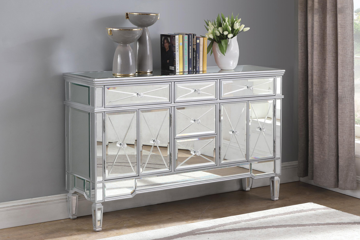 Duchess 5-Drawer Accent Cabinet Silver