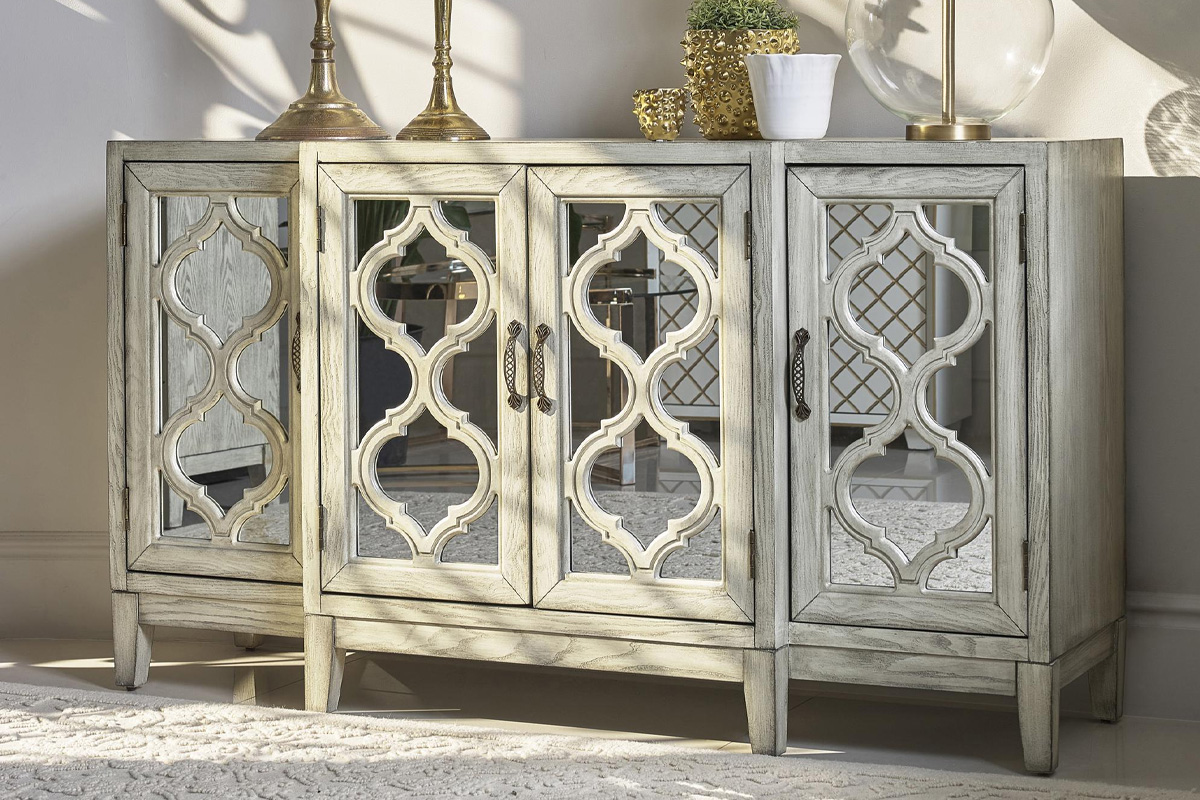 Mckellen 4-Door Accent Cabinet Antique White
