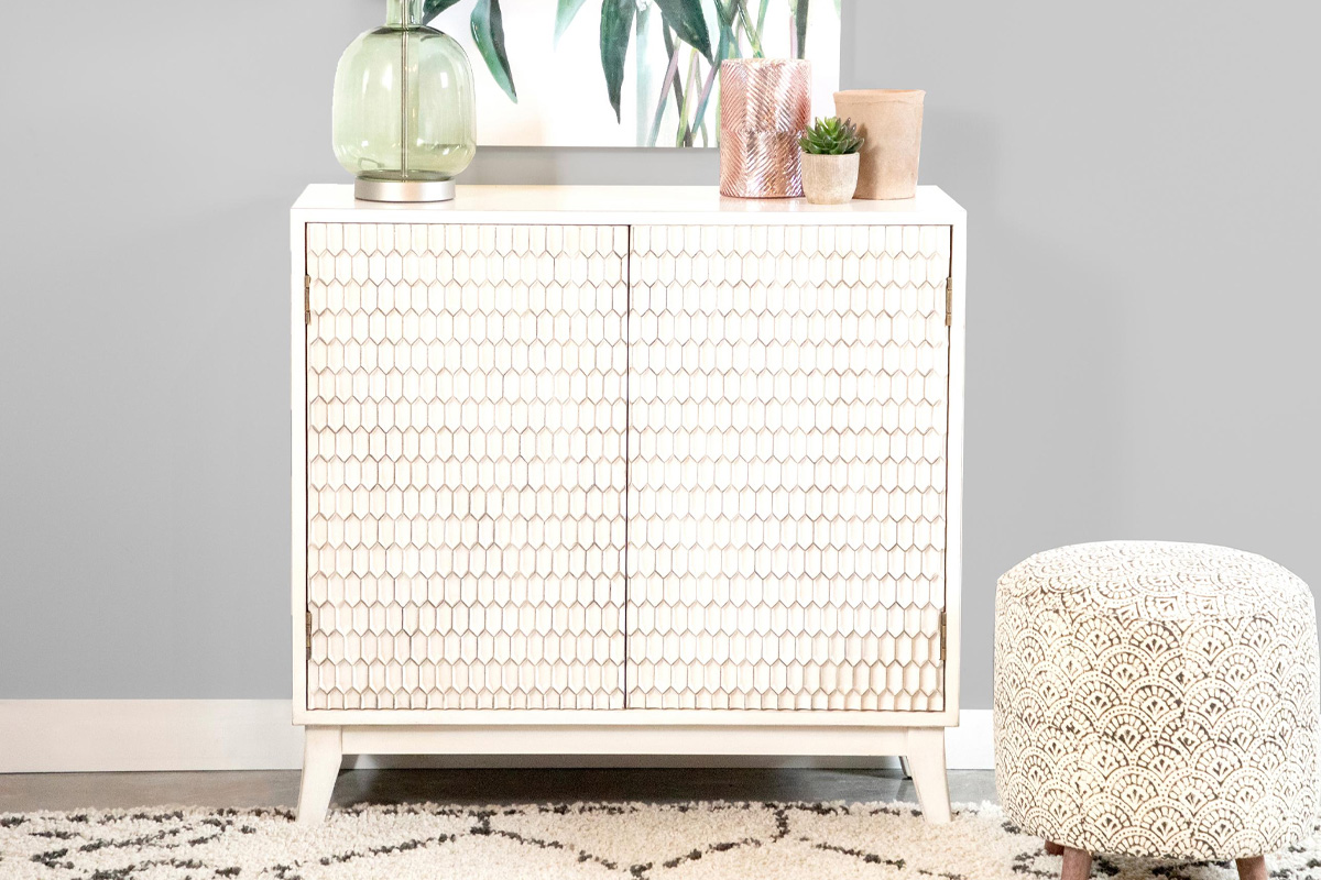 Gambon Rectangular 2-Door Accent Cabinet White