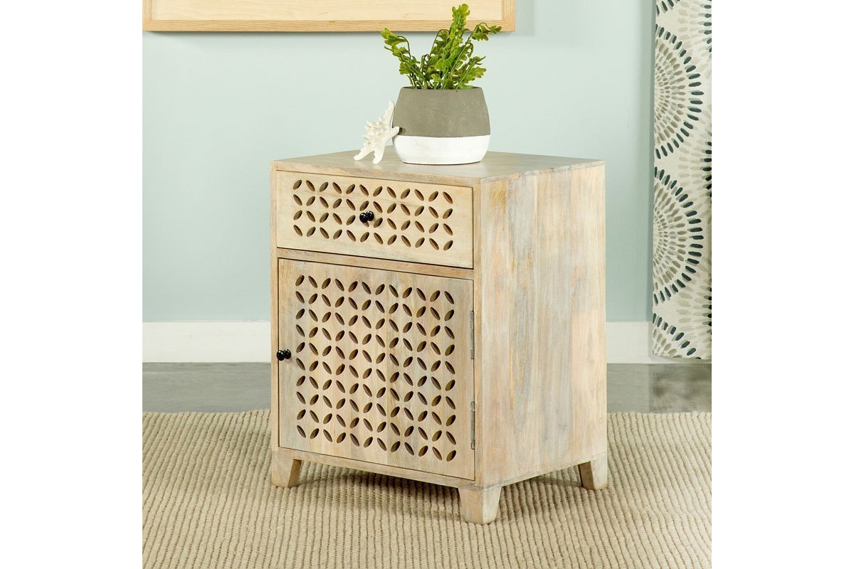 August 1-Door Accent Cabinet White Washed