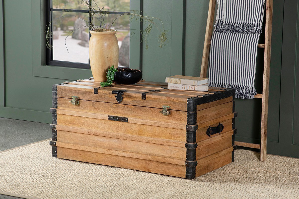 Simmons Rectangular Storage Trunk Natural And Black