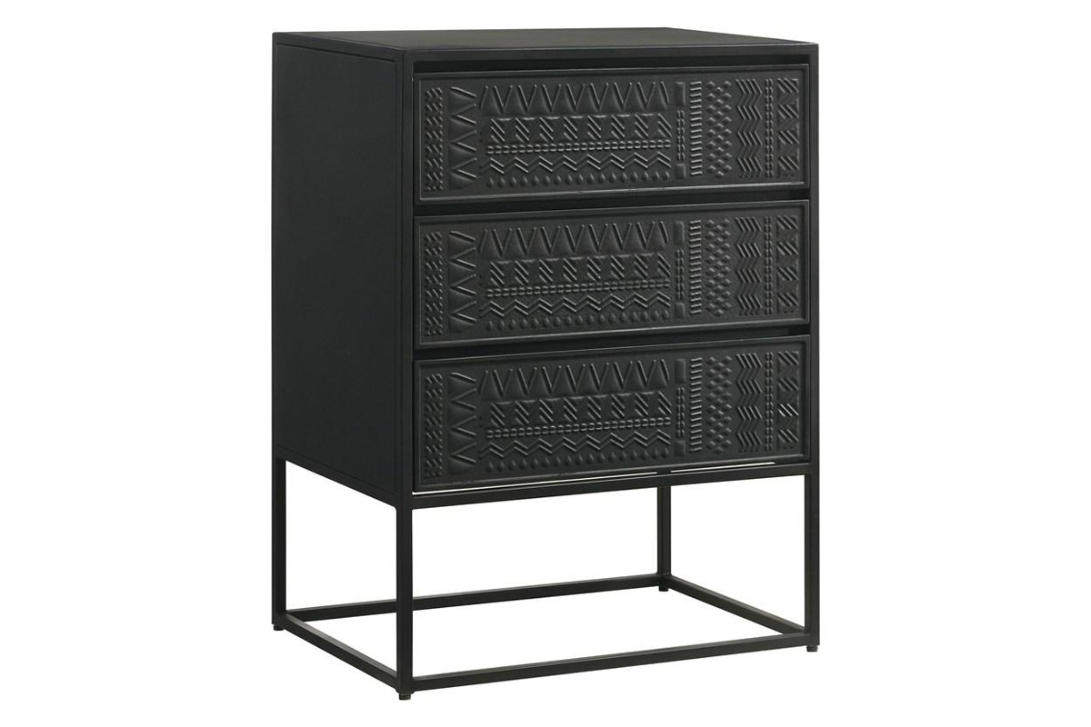 Alcoa 3-Drawer Black Accent Cabinet