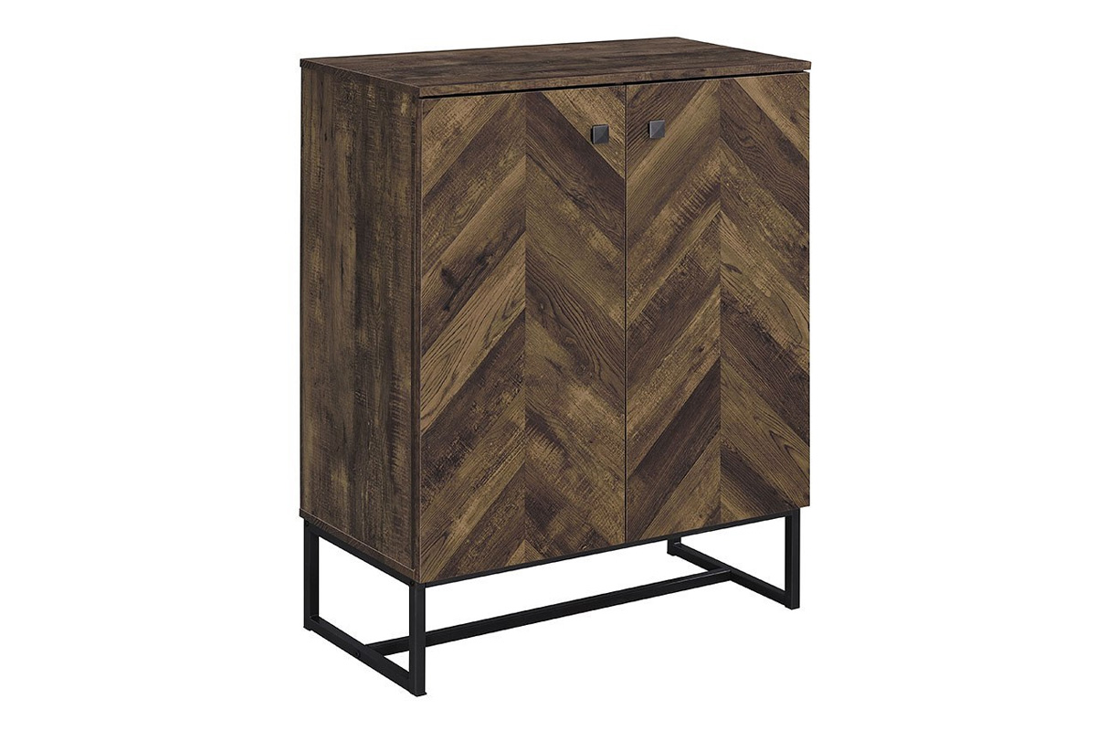 Carolyn 2-Door Accent Cabinet Rustic Oak And Gunmetal