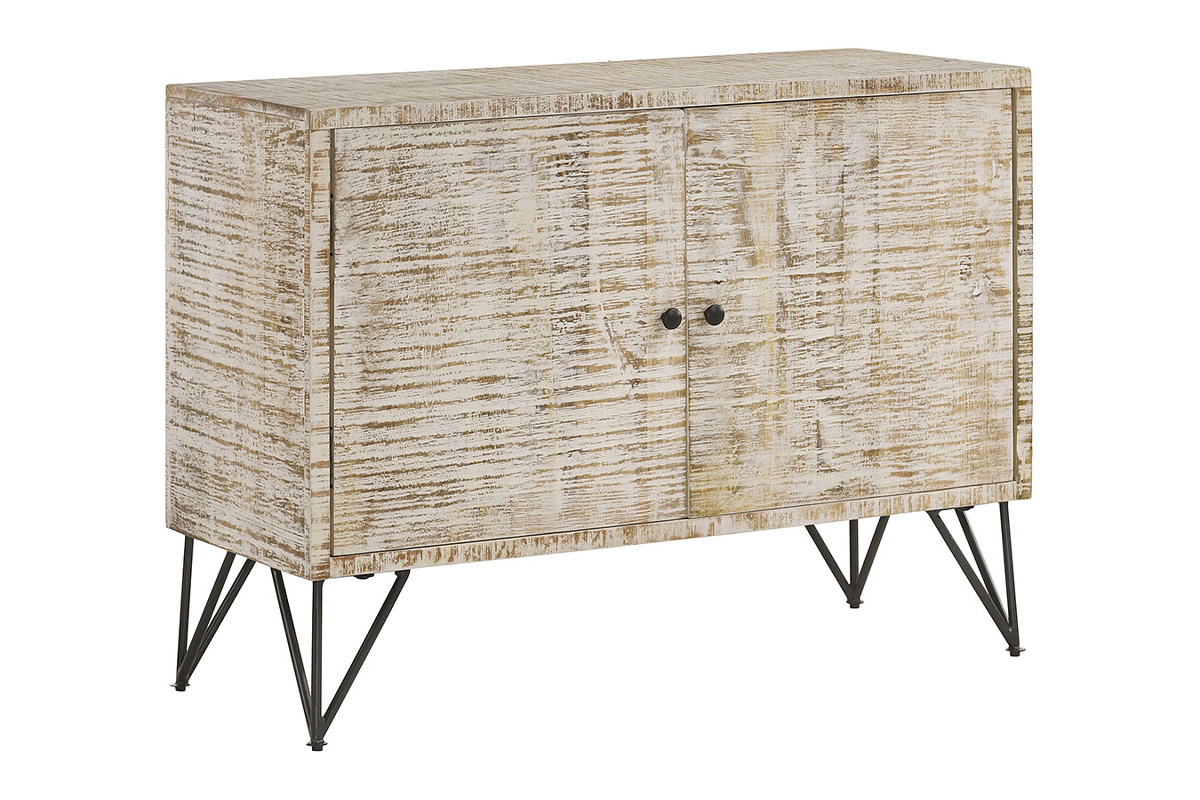 Maille 2-Door Accent Cabinet White Washed