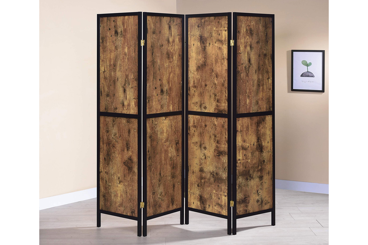 Deepika 4-Panel Folding Screen Antique Nutmeg And Black