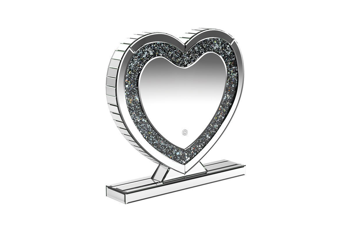Euston Heart Shape Table Mirror Silver