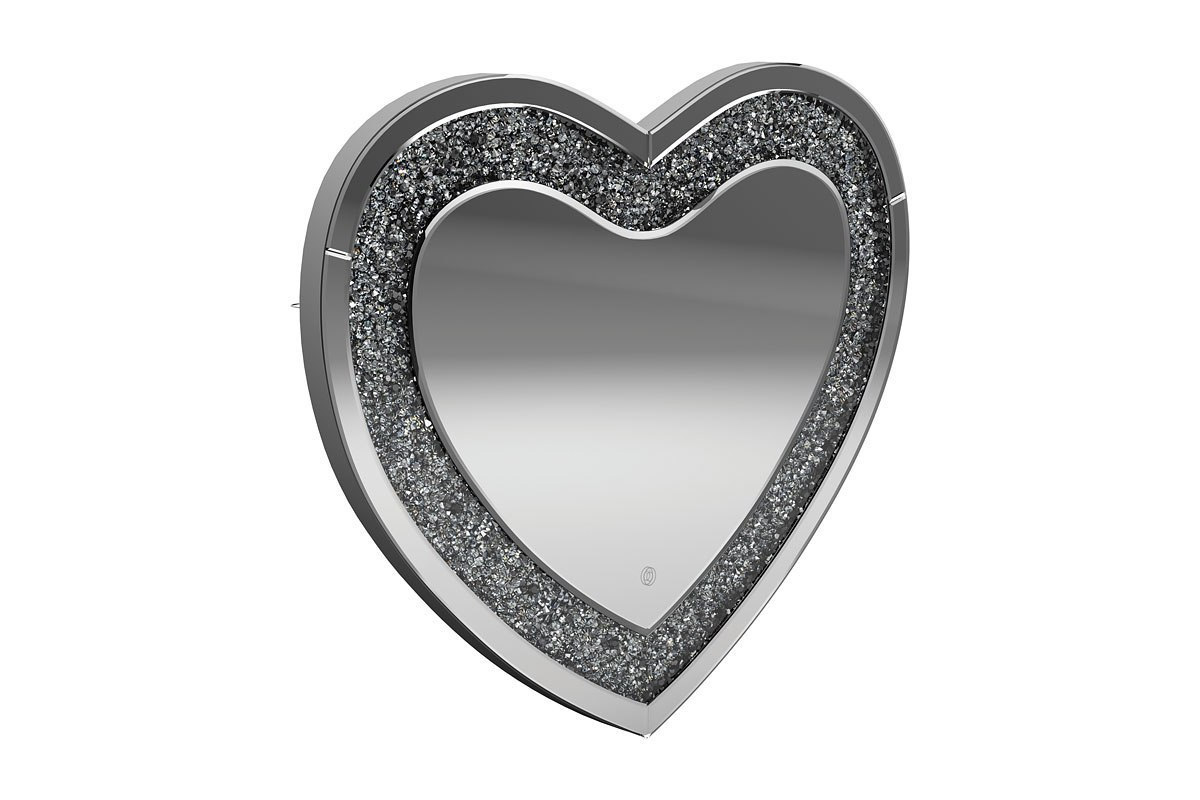 Aiko Heart Shape Wall Mirror Silver