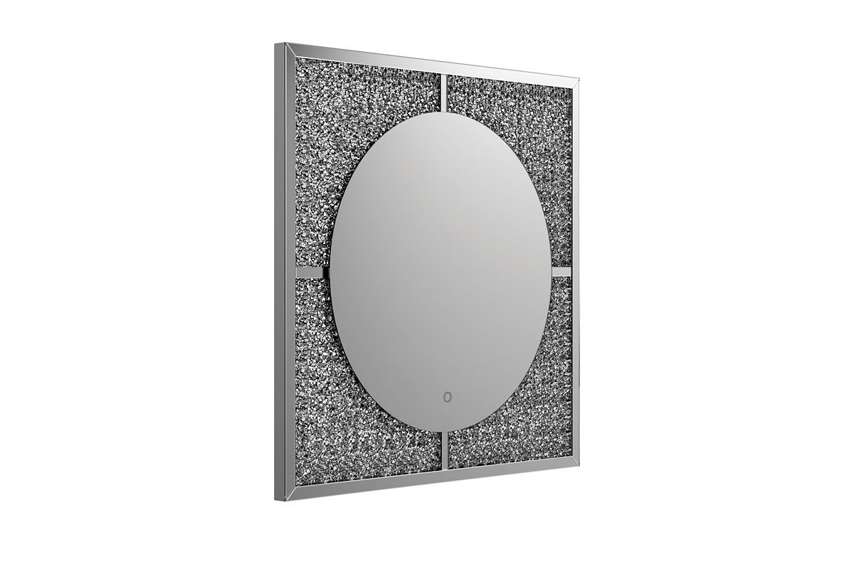 Theresa LED Wall Mirror Silver And Black