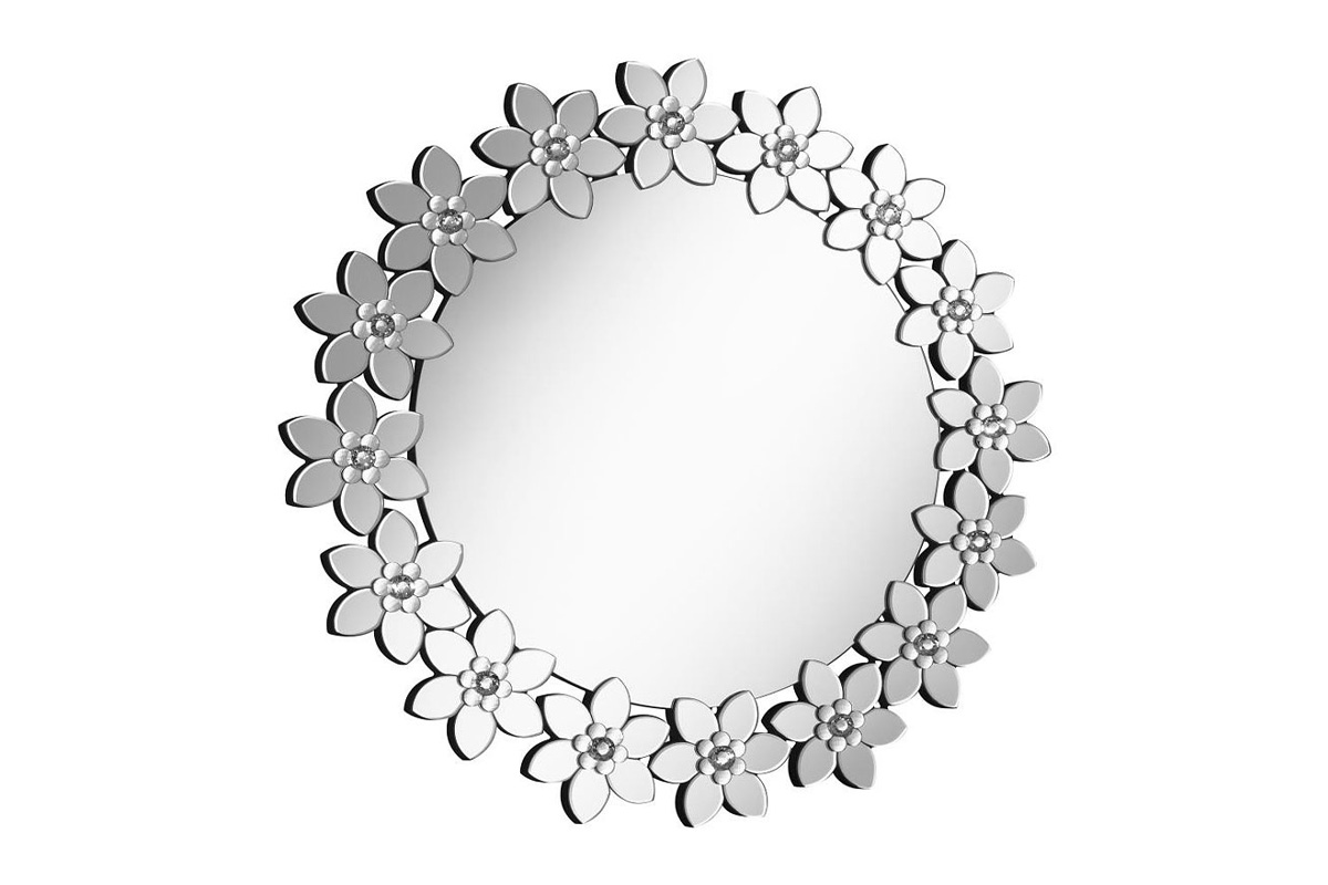 Cordelia Round Floral Frame Wall Mirror