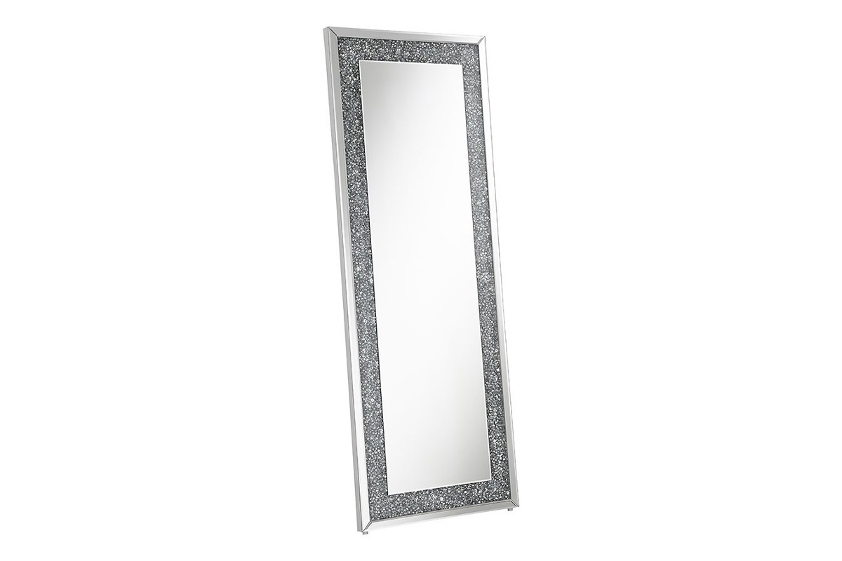 Valerie Crystal Inlay Rectangle Floor Mirror