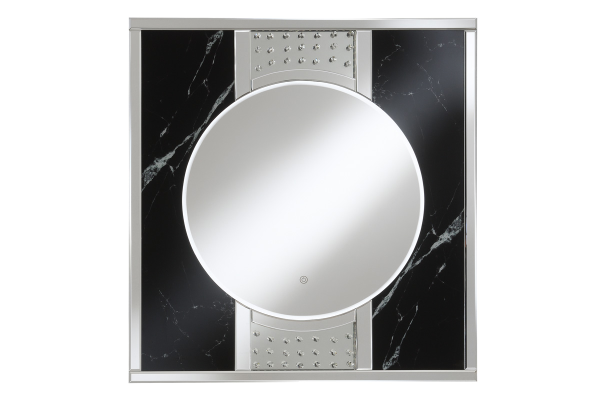 Carter Square LED Wall Mirror Silver And Black