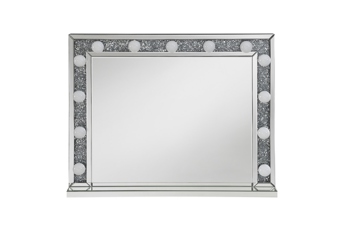 Wilmer Rectangular Table Mirror With Lighting Silver