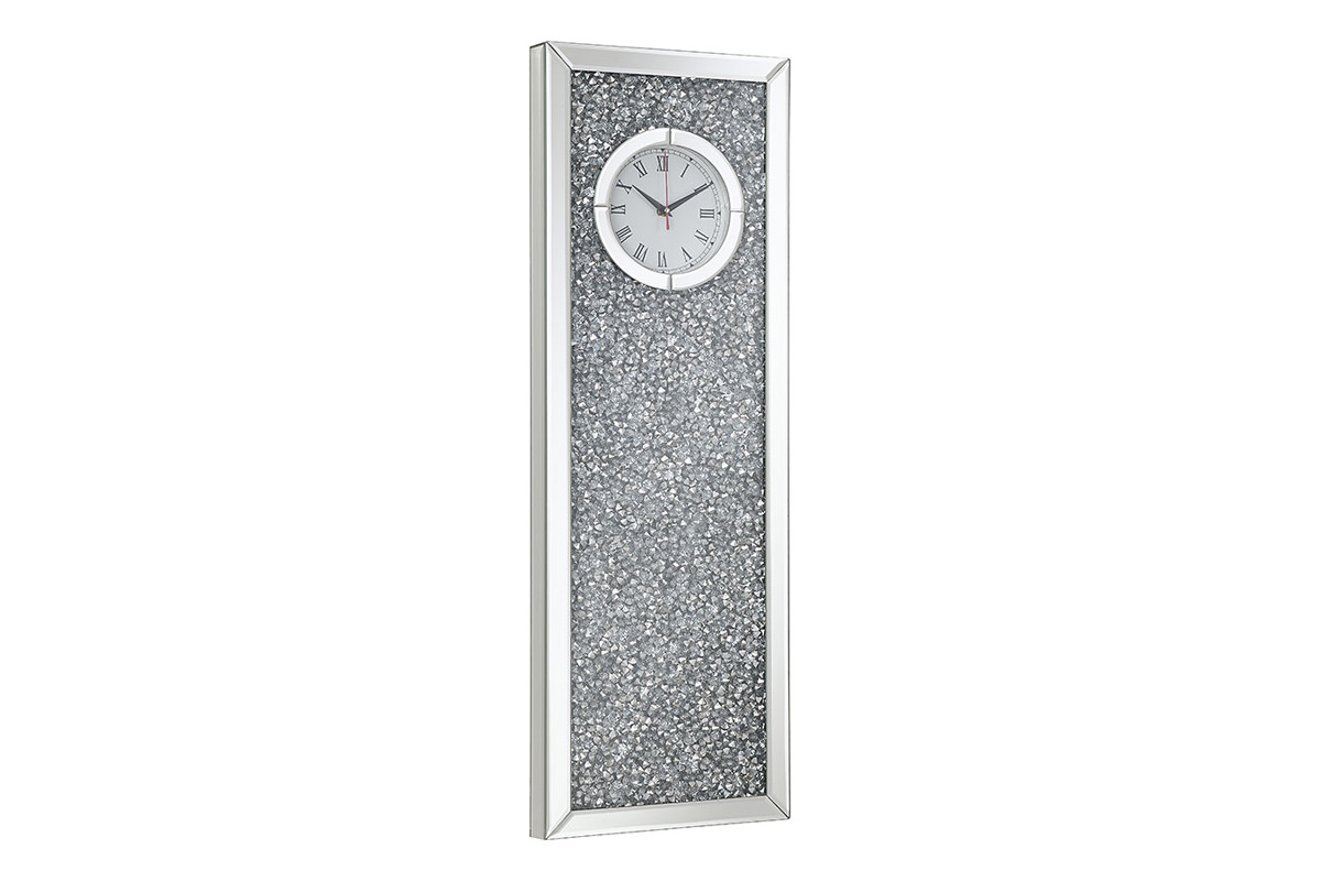 Minette Crystal Inlay Rectangle Clock Mirror