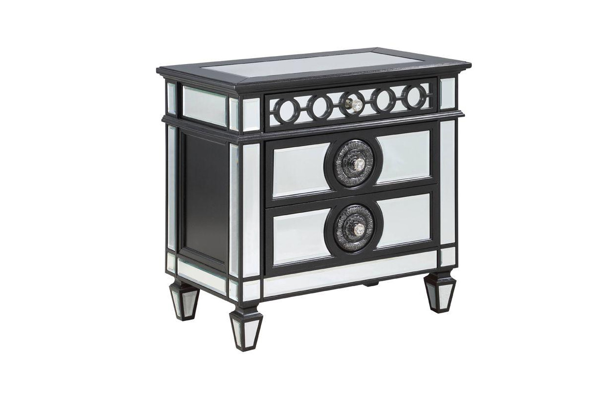 Varian II 2-Drawer Rectangular Nightstand Black